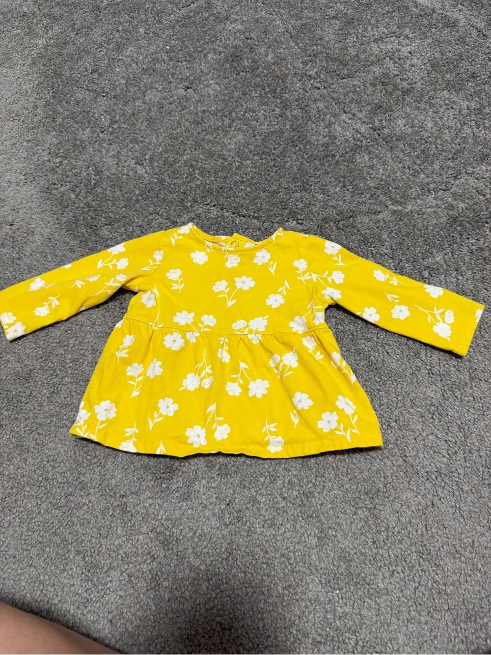 Carters Yellow Floral Peplum Top Baby Girl 6 Months